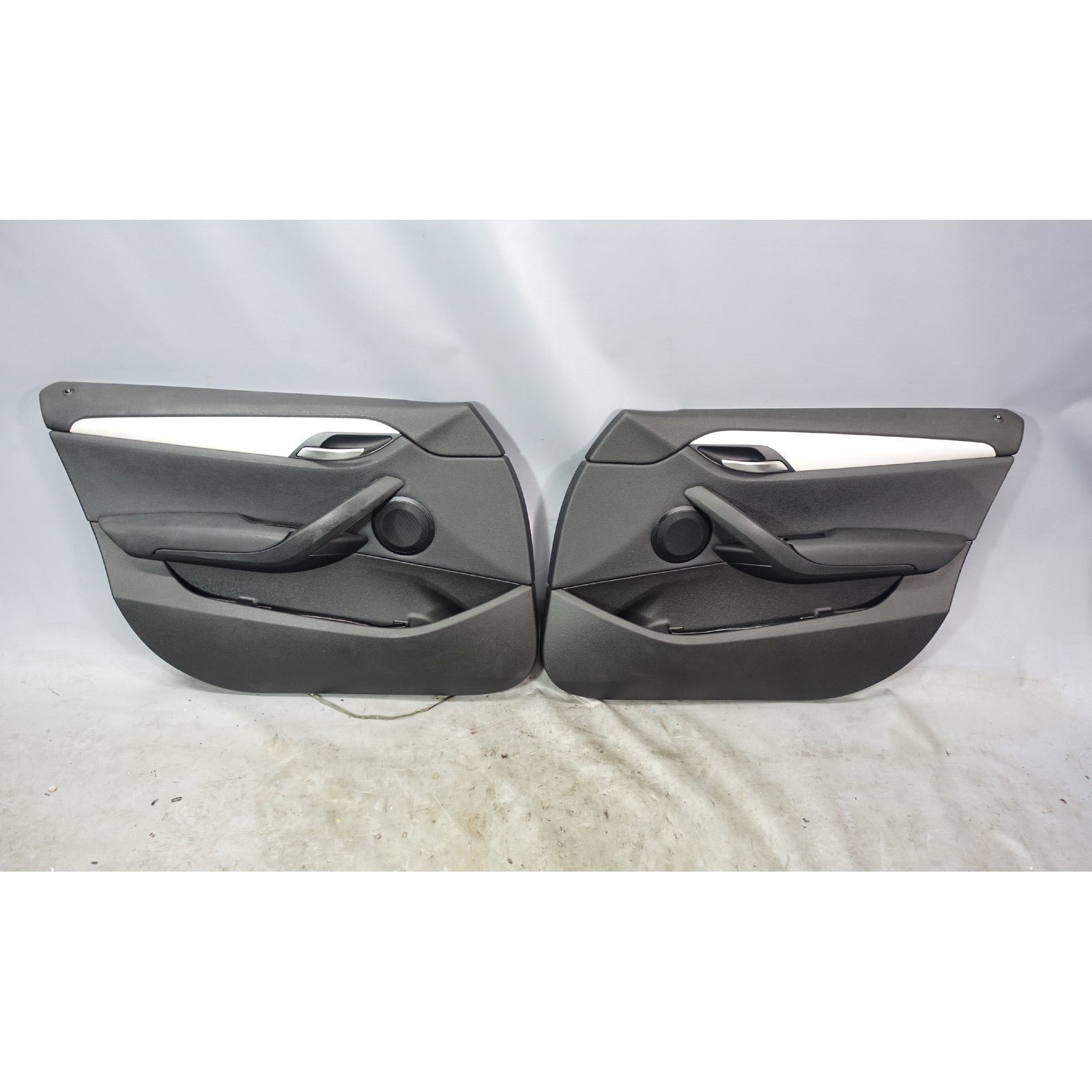 2013-2015 BMW E84 X1 SAV Front Interior Door Panel Trim Skin Pair Black Vinyl OE