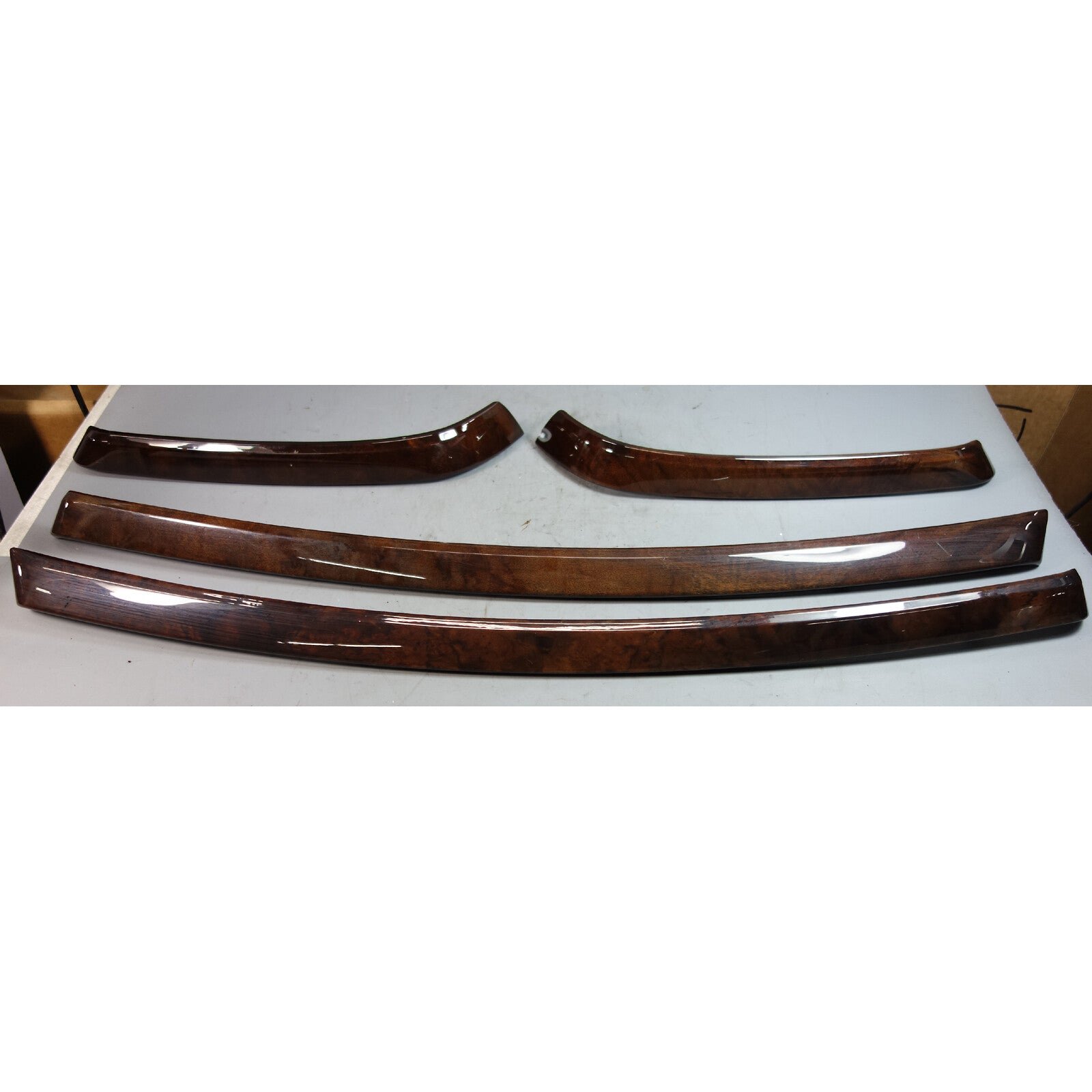 09-12 BMW E90 E91 3-Series 4door Armrest Interior Wood Trim Set Walnut Root OEM