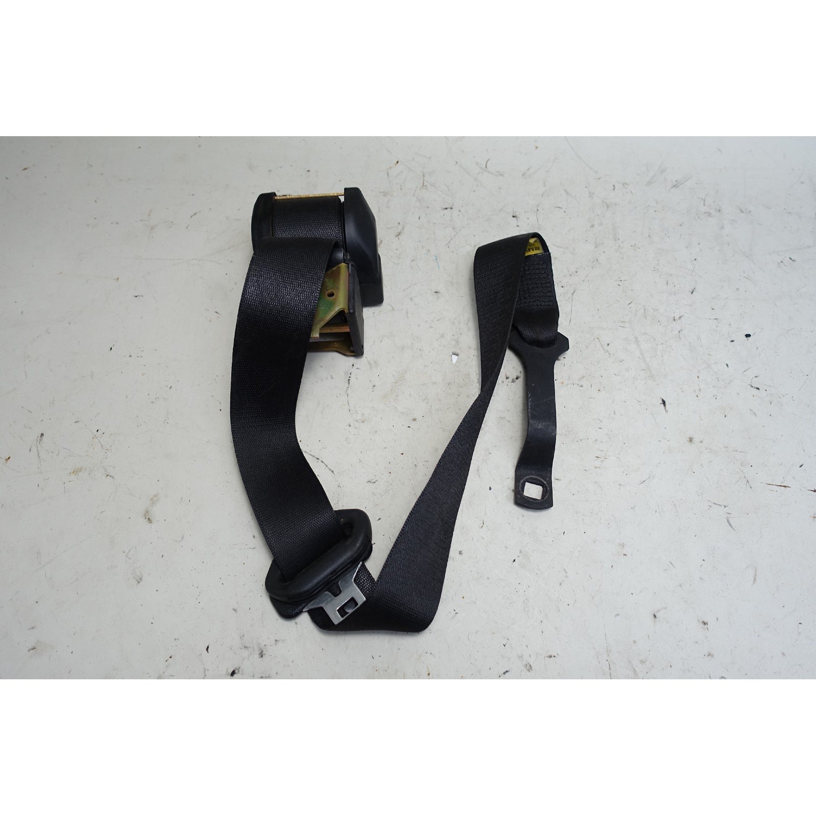 BMW E30 Sedan Right Front Passenger Upper Seat Belt Black 1985-1991 OEM