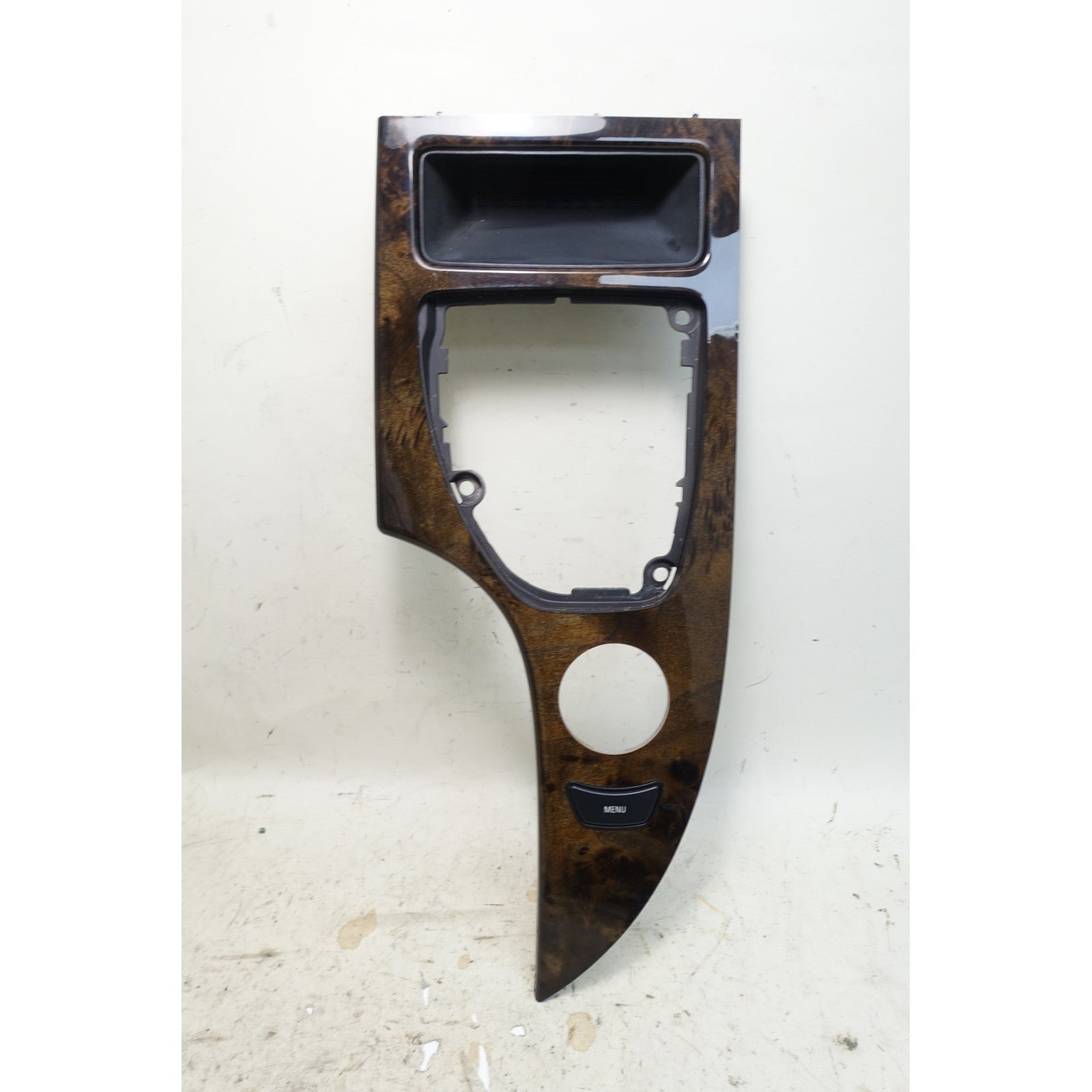 2008 BMW E60 E61 5-Series Front Center Console Wood Trim Cover Dark Poplar OEM
