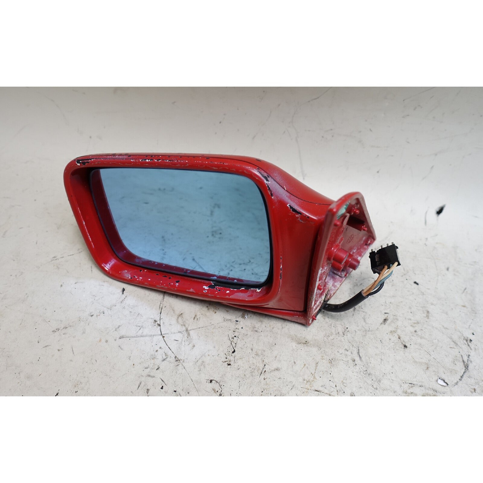 1984-1993 BMW E30 3-Series Left Driver Outside Side Mirror Cinnabar Red Heat OEM